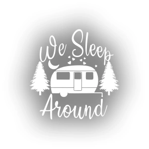 We Sleep Around Sticker 17x17 Cm Beyaz