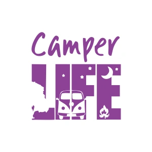 Camper Lifer Sticker 17x17 Cm Mor