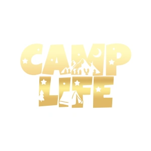 Camp Lifer Sticker 17x17 Cm Gold