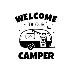 Welcome To Our Camper Sticker 17x17 Cm Siyah
