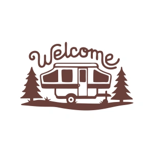Welcome Karavan Sticker 17x17 Cm Kahverengi
