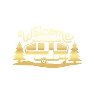 Welcome Karavan Sticker 17x17 Cm Gold