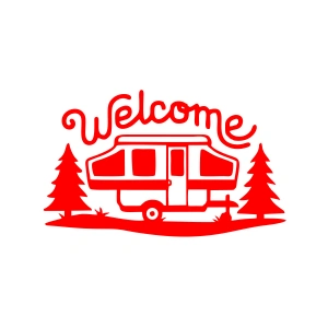 Welcome Karavan Sticker 17x17 Cm Kırmızı