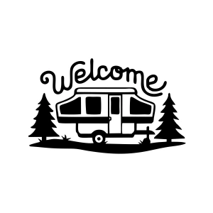 Welcome Karavan Sticker 17x17 Cm Siyah