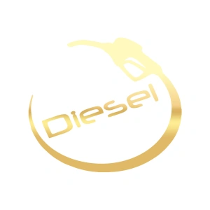 Dizel ve pompa Sticker 17x17 Cm Gold