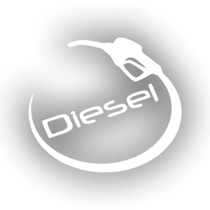 Dizel ve pompa Sticker 17x17 Cm Beyaz