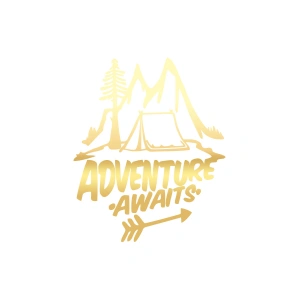 Adventure Awaits Sticker 17x17 Cm Gold