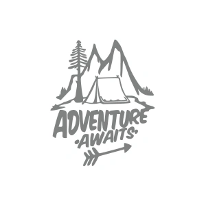 Adventure Awaits Sticker 17x17 Cm Gri
