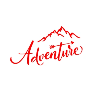 Adventure Dağ Sticker 17x17 Cm Kırmızı