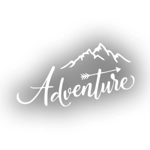 Adventure Dağ Sticker 17x17 Cm Beyaz