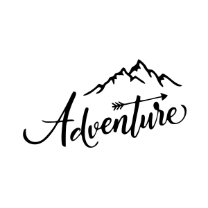 Adventure Dağ Sticker 17x17 Cm Siyah