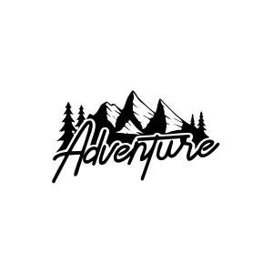 Adventure Dağ Sticker 17x17 Cm Siyah