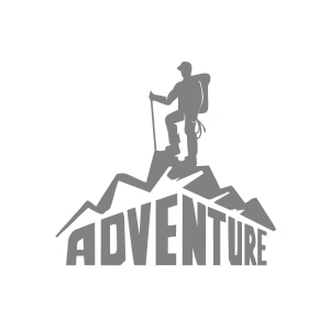 Adventure Dağcı Sticker 17x17 Cm Gri