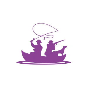 Balıkçı ve Avcı Sticker 17x17 Cm Mor