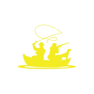 Balıkçı ve Avcı Sticker 17x17 Cm Sarı