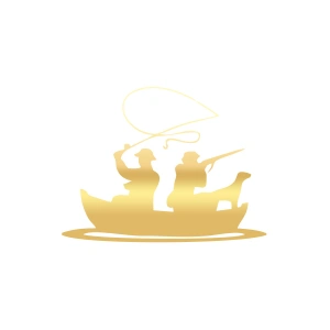 Balıkçı ve Avcı Sticker 17x17 Cm Gold