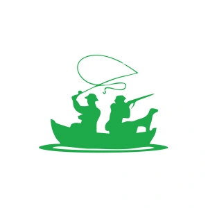 Balıkçı ve Avcı Sticker 17x17 Cm Yeşil