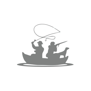 Balıkçı ve Avcı Sticker 17x17 Cm Gri