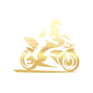 Motorcu Sticker 17x17 Cm Gold