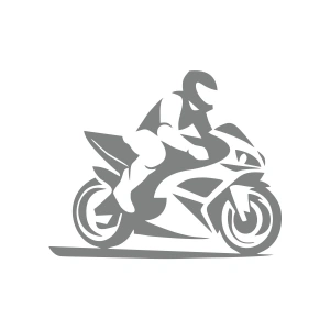 Motorcu Sticker 17x17 Cm Gri