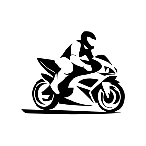 Motorcu Sticker 17x17 Cm Siyah