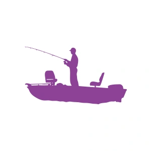 Balıkçı Sticker Balıkçı Sticker 17x17 Cm Mor