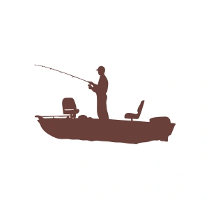 Balıkçı Sticker Balıkçı Sticker 17x17 Cm Kahverengi