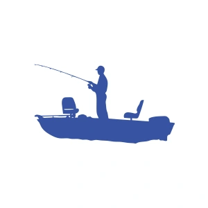 Balıkçı Sticker Balıkçı Sticker 17x17 Cm Mavi