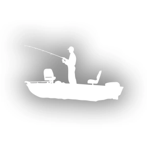 Balıkçı Sticker Balıkçı Sticker 17x17 Cm Beyaz