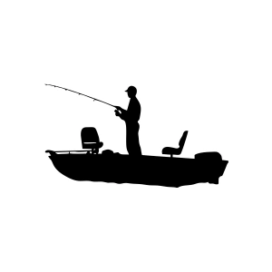 Balıkçı Sticker Balıkçı Sticker 17x17 Cm Siyah