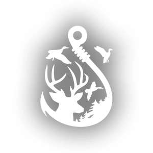 Balıkçı İğnesi Sticker 17x17 Cm Beyaz