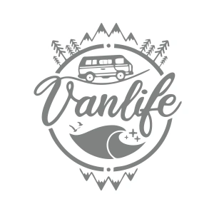Vanlife Karavan Sticker 17x17 Cm Gri