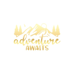 Adventure Awaits Sticker 17x17 Cm Gold
