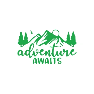 Adventure Awaits Sticker 17x17 Cm Yeşil