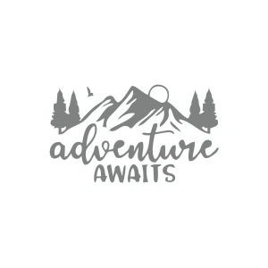 Adventure Awaits Sticker 17x17 Cm Gri
