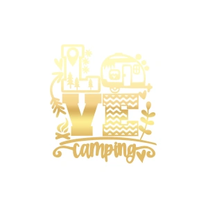 Love Kamp Karavan Sticker 17x17 Cm Gold