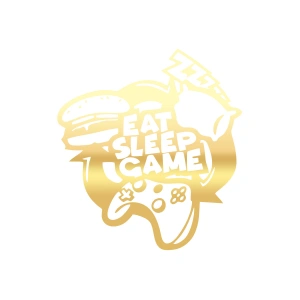 Eat Sleep Game Sticker 17x17 Cm Gold