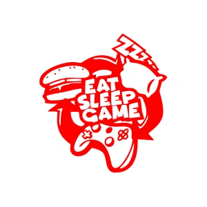 Eat Sleep Game Sticker 17x17 Cm Kırmızı