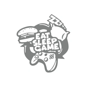 Eat Sleep Game Sticker 17x17 Cm Gri