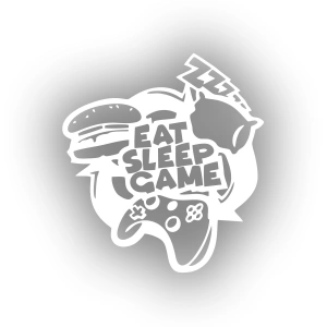 Eat Sleep Game Sticker 17x17 Cm Beyaz