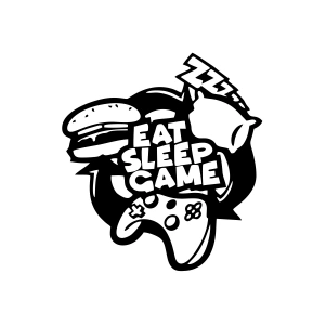 Eat Sleep Game Sticker 17x17 Cm Siyah