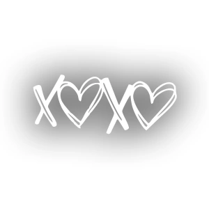 XOXO Kalpli Sticker 17x17 Cm Beyaz