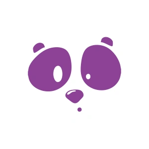 Panda Surat Sticker 17x17 Cm Mor