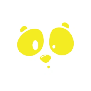 Panda Surat Sticker 17x17 Cm Sarı