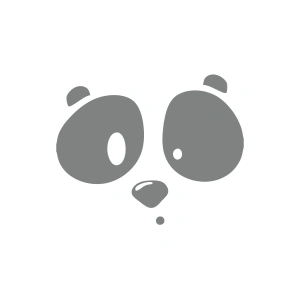 Panda Surat Sticker 17x17 Cm Gri