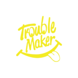 Trouble Maker Sticker 17x17 Cm Sarı