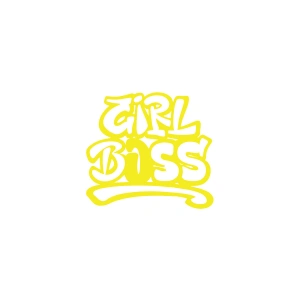 Girl Boss Sticker 17x17 Cm Sarı