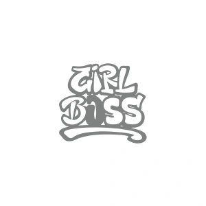 Girl Boss Sticker 17x17 Cm Gri