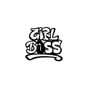 Girl Boss Sticker 17x17 Cm Siyah