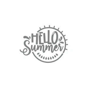 Hello Summer Sticker 17x17 Cm Gri